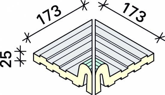 Угол внутренний рукохвата под плитку Interbau 173x180x25, арт. 5462 RH B