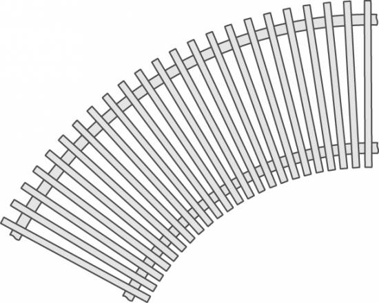 Радиус для решетки поперечной, рулонной шириной до 300 мм Interbau №901 белый