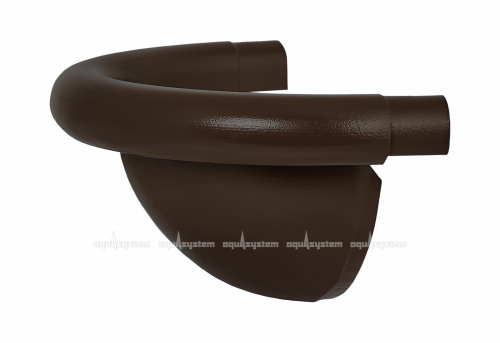 Заглушка жёлоба полукруглая AQUASYSTEM Матовый темно-коричневый RR32, D 125 мм